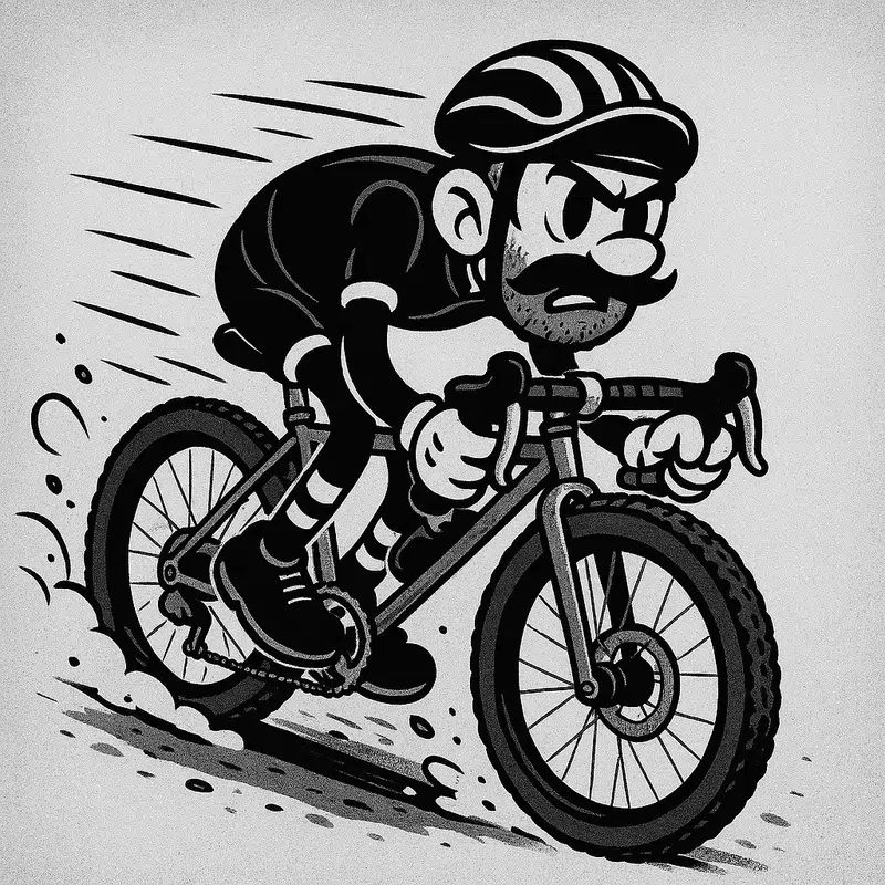 image (11) a cartoon of a man riding a bicycle