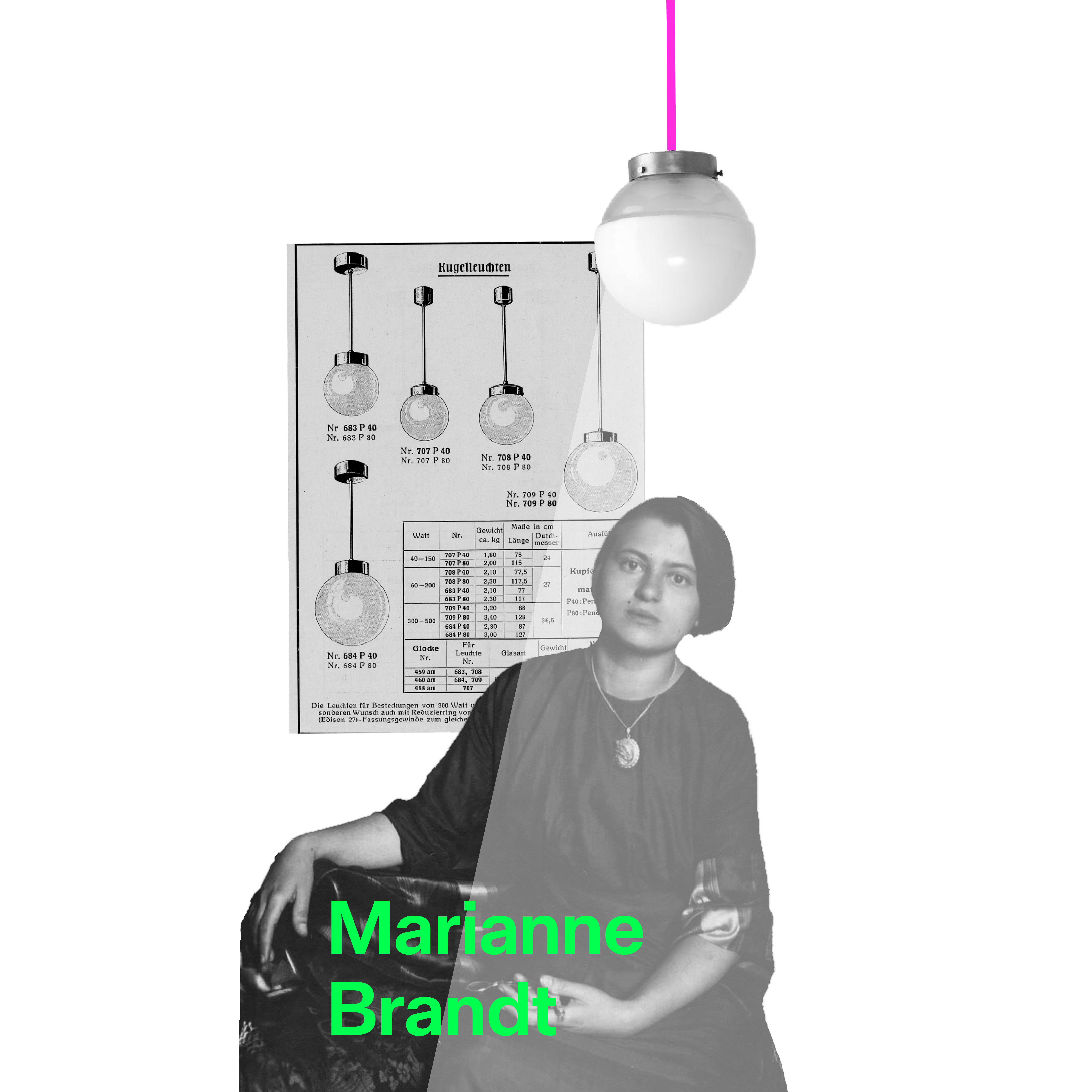 Marianne Brand und entworfene Lampen